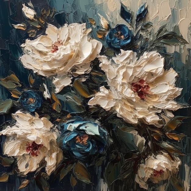 A painting of a bouquet of flowers.