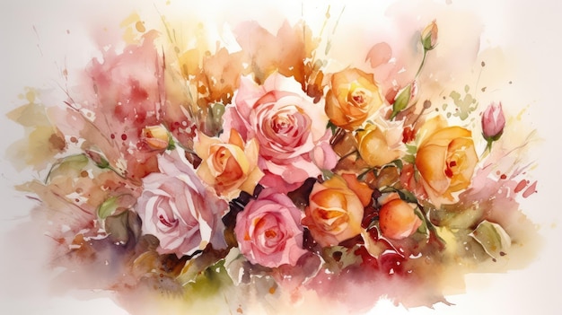 A painting of a bouquet of flowers