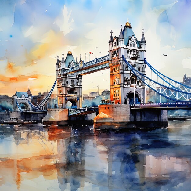 a painting of a bridge that says  london  on it