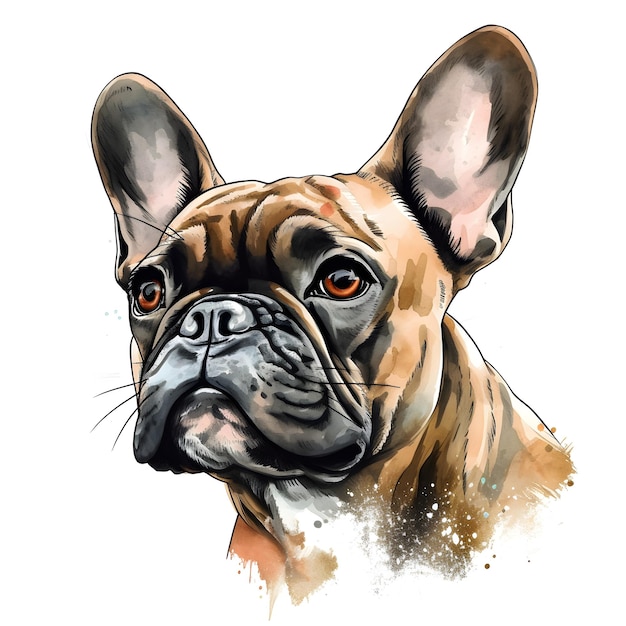 A painting of a brown dog with a brown face and brown eyes.