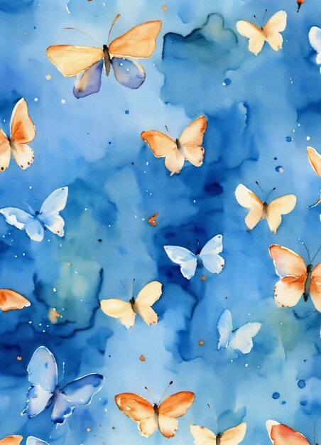 a painting of butterflies with butterflies on it