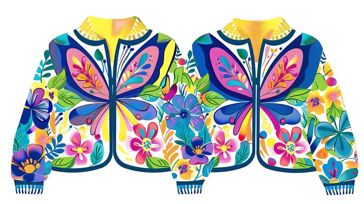 फोटो a painting of a butterfly and butterfly by person
