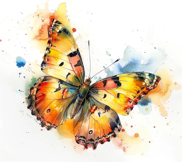 a painting of a butterfly with the number 3 on it