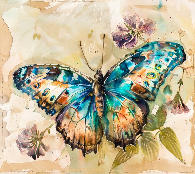 a painting of a butterfly with the word butterfly on it