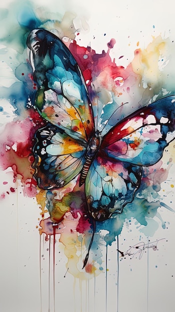 A painting of a butterfly with the words butterfly on it