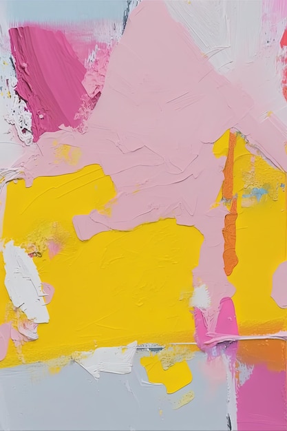 A painting by person of pink and yellow is shown in this photo.