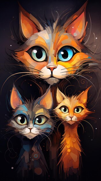 Painting Cat Family