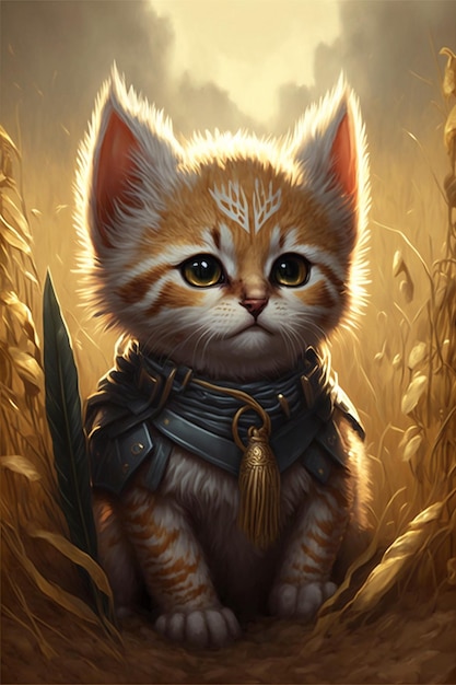 A painting of a cat named kirin