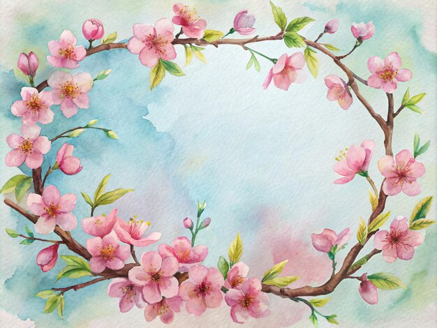 a painting of a cherry blossom tree with a frame that says cherry blossom