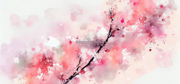 A painting of a cherry blossom tree