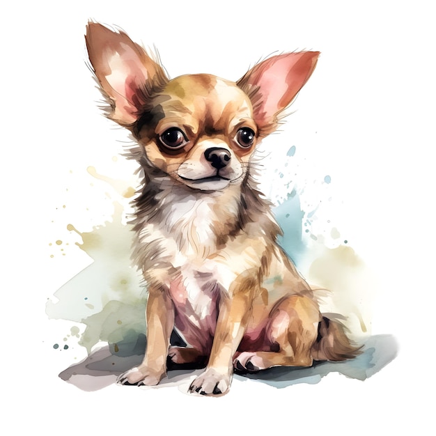 A painting of a chihuahua with a big brown eye.