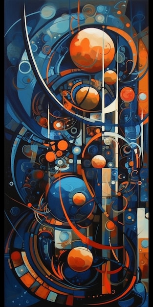 A painting of circles and circles with the word " the word " on it.