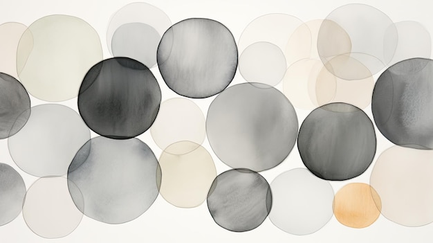 Photo a painting of circles with a white background that says  the color