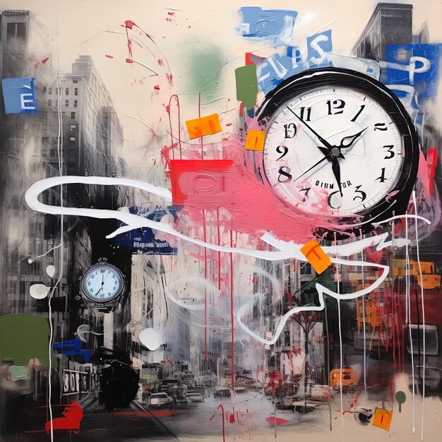 Photo a painting of a clock with the word  park  on it