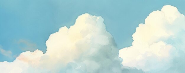 Photo painting of clouds in a blue sky