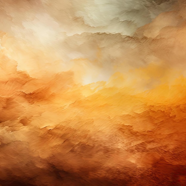 Painting of clouds in shades of orange and gold with beautifully textured brushstrokes