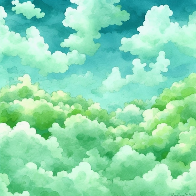 Картина с облаками в небе