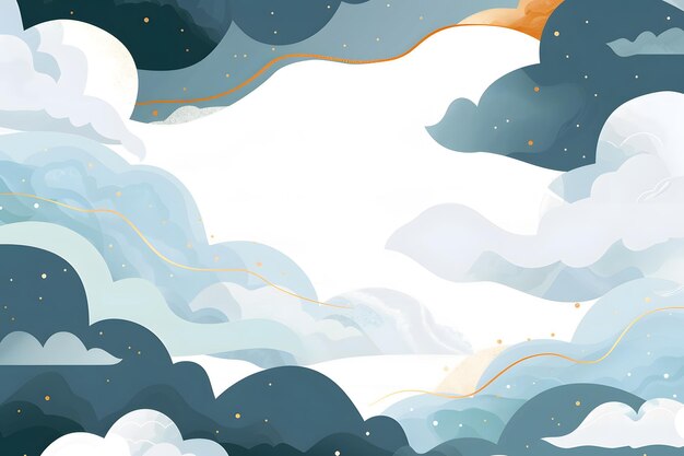 Photo a painting of a cloudy sky with the stars in the background