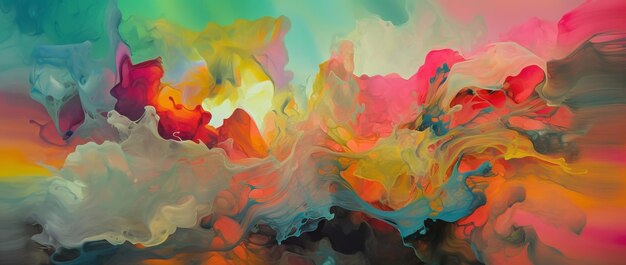 A painting of a colorful abstract background with the word love on it.