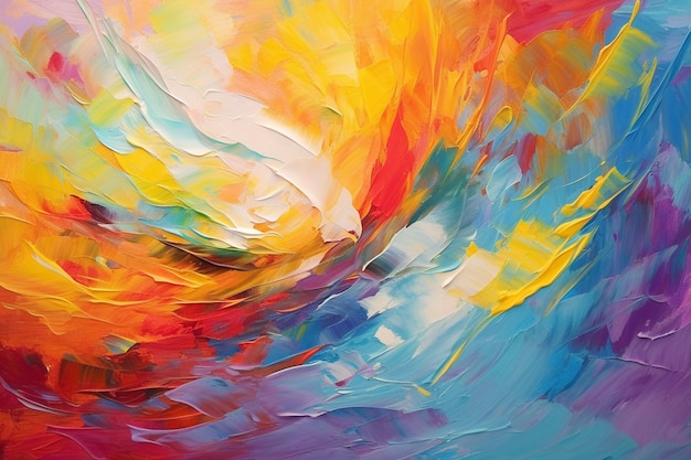 Painting of a colorful abstract painting of a sun generative ai