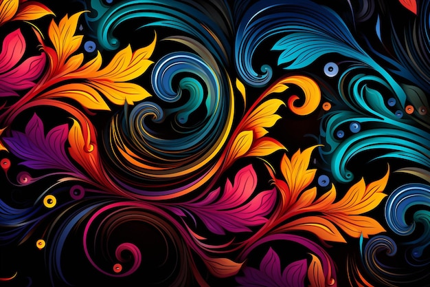 A painting of a colorful abstract painting with a colorful background