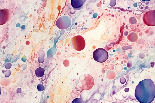 A painting of a colorful abstract painting with the word bubble on it