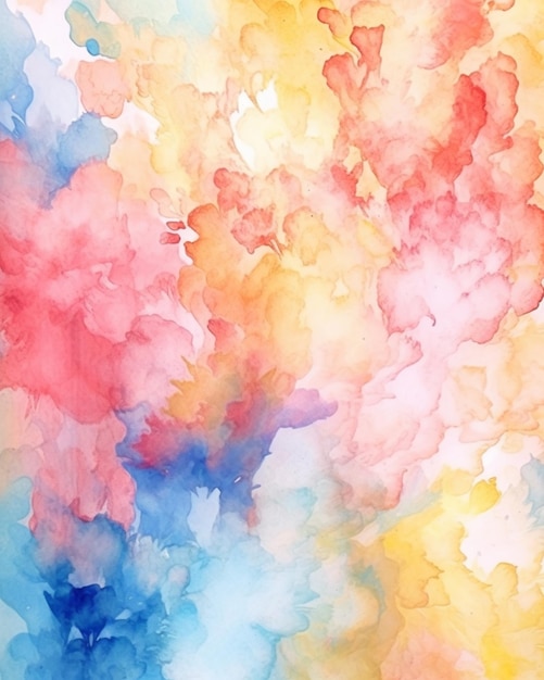 painting of a colorful cloud of watercolors on a white background generative ai