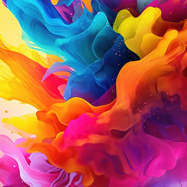 "색상"이라는 제목의 다채로운 염료 그림.