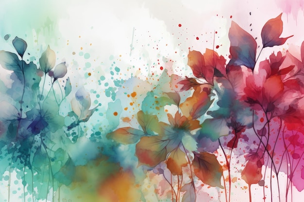 A painting of colorful flowers on a white background generative AI