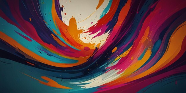 a painting of colorful paint with a colorful background