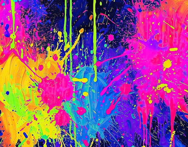 a painting of colorful paint with different colors and colors