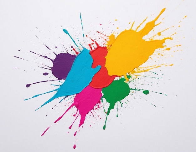 a painting of colorful paint with different colors