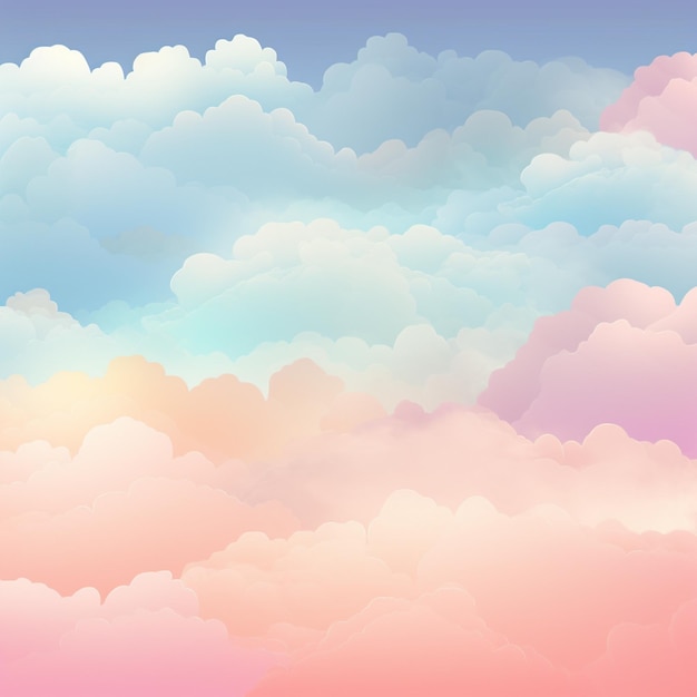 a painting of a colorful sky with clouds and a place for text.