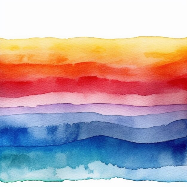 Photo a painting of a colorful watercolor background with a wave generative ai