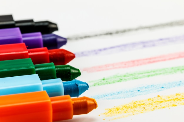 painting colourful of crayons 