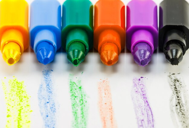 painting colourful of crayons 