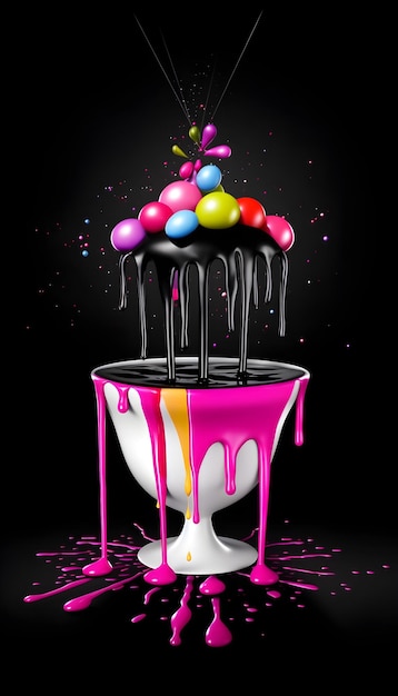 a painting of a cup of candy with the words " candy " on it.