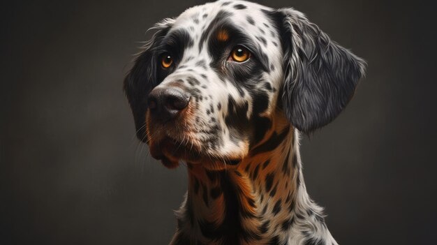 A painting of a dalmatian dog