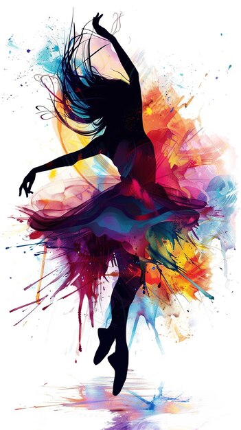 a painting of a dancer with the words  dance  on it