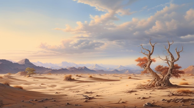 Foto pittura di paesaggi desertici