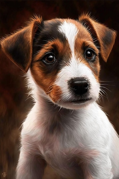 A painting of a dog named fox