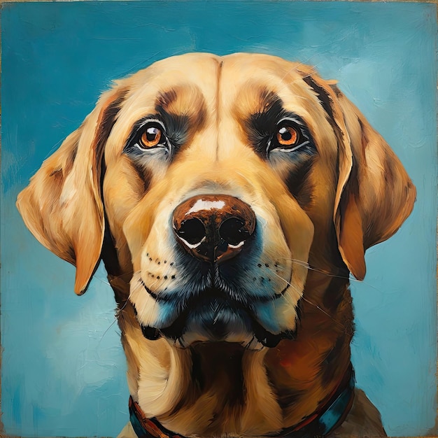 Painting of a dog Pet portrait