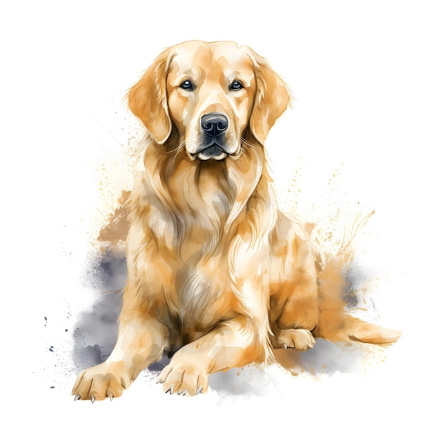 A painting of a dog that is called golden retriever.