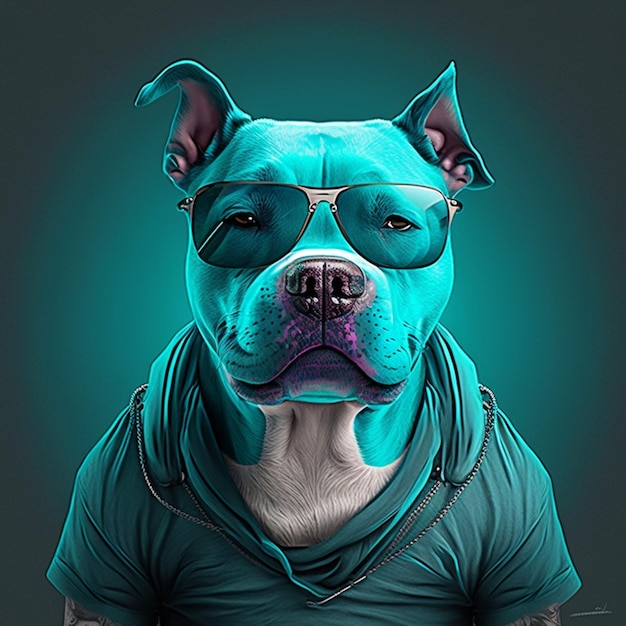 Photo a painting of a dog wearing a shirt that says pitbull