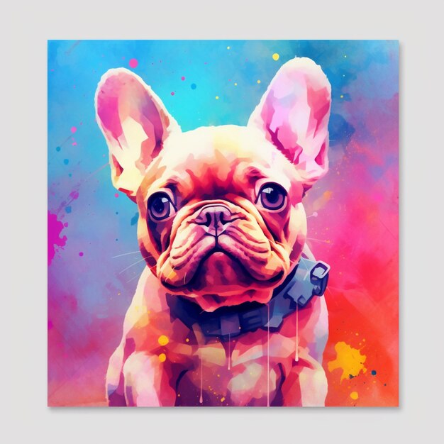 painting of a dog with a collar and collar on generative ai