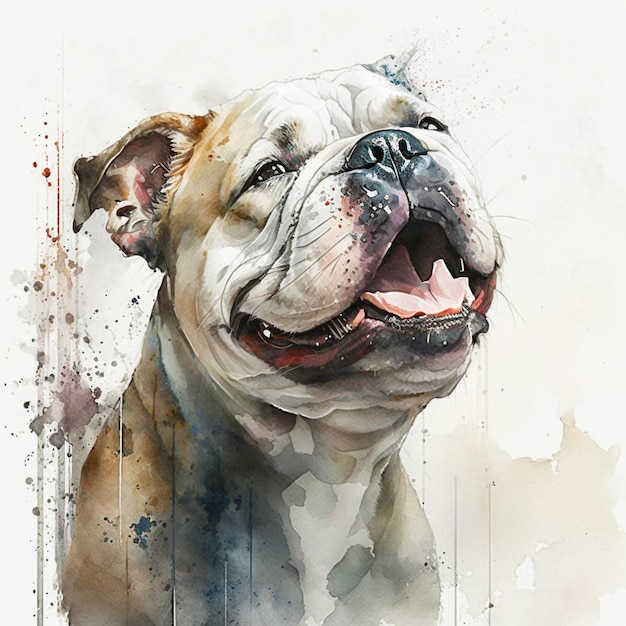 Painting of a dog with a happy face and a big smile generative ai