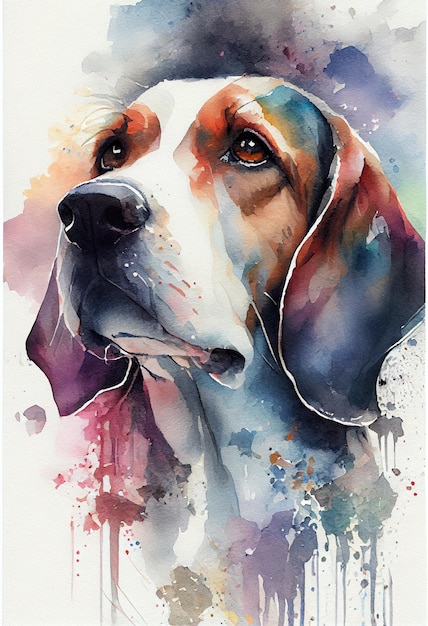 painting of a dog with a headphones on generative ai