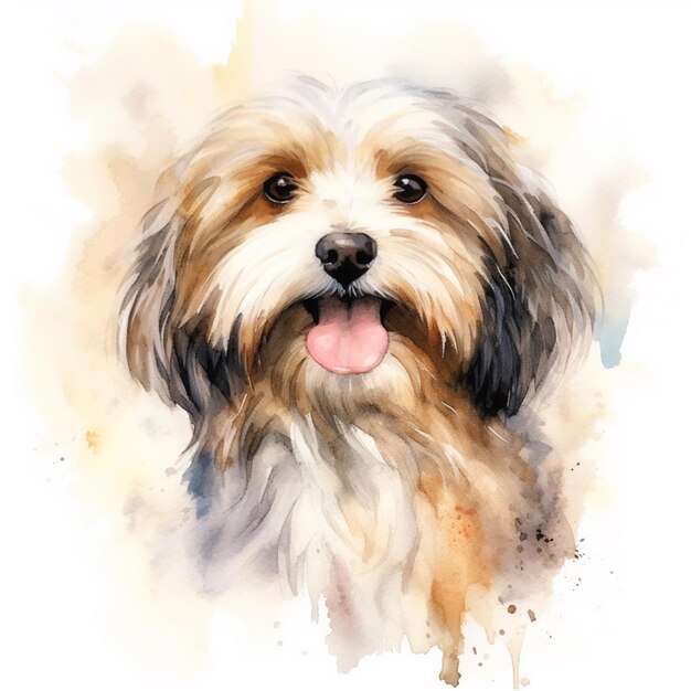 painting of a dog with a long generative ai