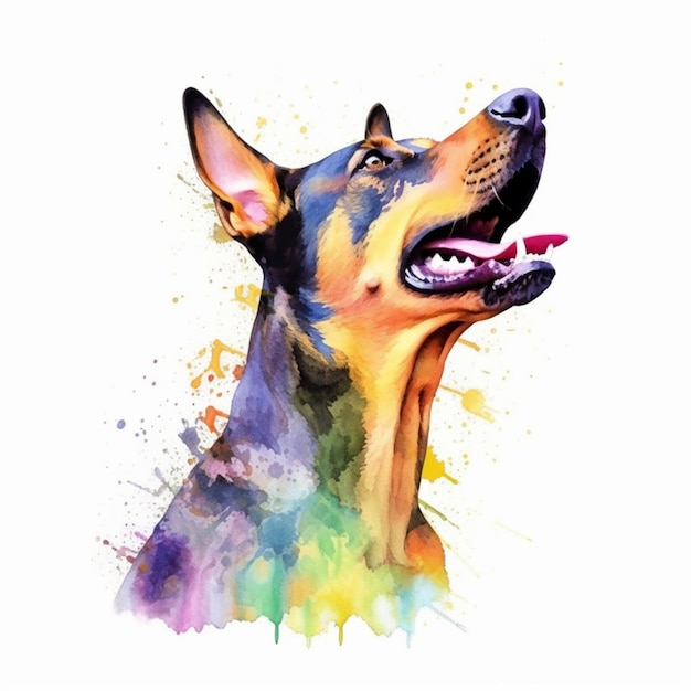 a painting of a dog with a tongue sticking out of its mouth generative ai