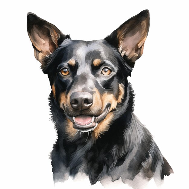 painting of a dog with a white background generative ai